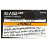 2000-LB. HAND WINCH TRUCK CRANE LOAD CAPACITY: 2000 LBS.