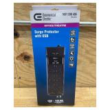 6 ft. 12-Outlet Surge Protector with Coax and USB RJ45, Black