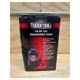 Ironton Submersible Water Pump, 1268 GPH, 1/8 HP, 1in. Port (NON-WORKING)