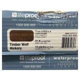 LIFEPROOF Lot of 24 Cases of- Timber Wolf Hickory 0.28 in. T x 6.5 in. W Waterproof Engineered Hardwood Flooring (21.8 sq. ft./case) (523.2 total sq. ft) Retail Value of $2,296.85