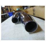 Motorcycle Exhaust Pipes and Helmet