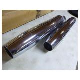 Motorcycle Exhaust Pipes and Helmet