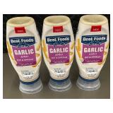 WV 2 - Best Foods Garlic Aioli Dip and Spread, 3 Bottles (11.5 fl oz Each)
