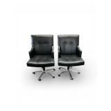 Two Executive Leather Task Chairs
