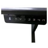 Power Sit Stand Desk with Memory Settings measures 70" wide / 46" deep / Adjusts between 24.5" to 50" tall / Right Return