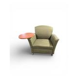 Lounge chair with wheels and removable Tablet Arm