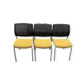 3 Keihauer Stackable Chairs-Yellow