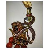 Heidi Daus "The Rare Beauty" Carnelian Three-Strand Necklace w/Swarovsky Crystals