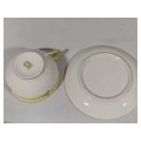 Noritake Gold Rimmed Rose/Vine Patterned Cups & Saucers (set of 6)