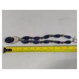 Merav Sodalite Statement Necklace & Sterling Pendant (Stamped 925)