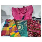 Ladies Shoulder Bag & Assorted Scarves