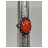 18K & Sterling Jasper(?) Statement Ring