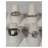 Lot of Sterling/925 Silver Rings