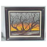 Lori Kubat Signed Sunset Framed Art