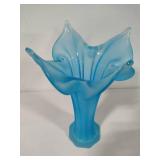 Frosted Blue Swung Vase