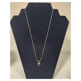 925/Sterling Chains w/Stone Pendants