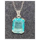 925/Sterling Chains w/Stone Pendants