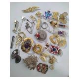 Large Lot of Assorted Costume Brooches
