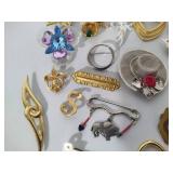 Large Lot of Assorted Costume Brooches