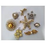 Lot of Pearl Themed Brooches