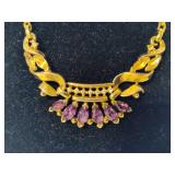 Vintage Trifari Stamped Bib Necklace