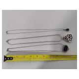 925 Sterling Necklaces w/Pendants + 950 Ring