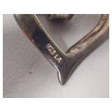 Two 925/Sterling Heart Pendant Necklaces