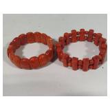 Red Coral Stretch Bracelets