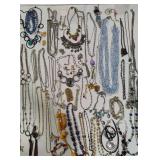 Large Assortment of Costume Necklaces + Hanger