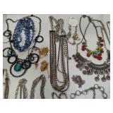 Large Assortment of Costume Necklaces + Hanger