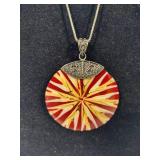 Merav Bali 925/Sterling Silver Starburst Shell Pendant & 925 Necklace