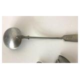 Group of Antique Pewter Spoons + Vintage Ladle