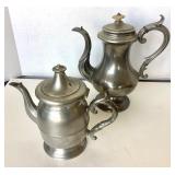 Antique Pewter Coffee Pot and Vintage Teapot