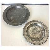 Pair of Antique Pewter Plates