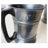 Pair of Antique English Pewter Measures / Pitchers