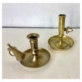 Pair of Antique Brass Chambersticks #1