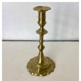 Antique Queen Anne Brass Candlestick