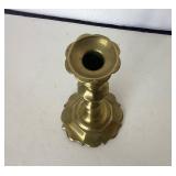 Antique Queen Anne Brass Candlestick