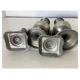 Two Pairs of Vintage Pewter Candlesticks