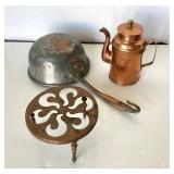 Trio of Antique Copper Items