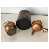 Group of Antique and Vintage Copper and Tole Vessels