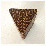 Vintage Elaborately Inlaid Triangular Box