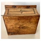 Antique Inlaid Sewing Box With Pincushion Top