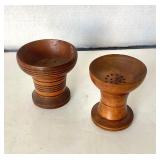 Pair of Antique Treen "Pounce Pots" ( Sanders )