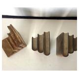 Vintage Pair Wooden "Books" Bookends + Single Marble Version