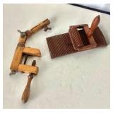 Antique Wooden Crimping Board + Embroidery Hoop Clamp