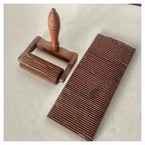 Antique Wooden Crimping Board + Embroidery Hoop Clamp