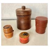 Vintage Group of Turned Wooden Vessels / Containers