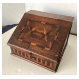 Antique Inlaid Slide Lid Desk Box