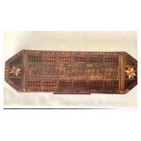 Exceptional Antique Tunbridge Style Marquetry Cribbage Board